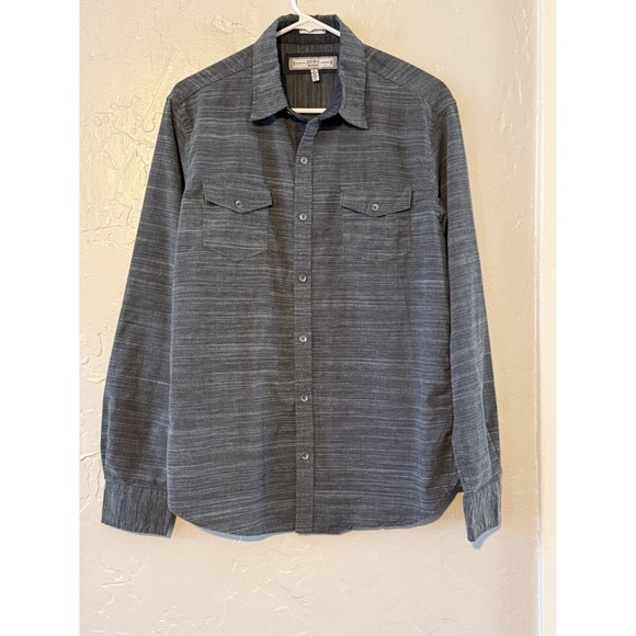 pd & c Men's Button-Up Shirt Medium Grey Long Sleeve Collared Preppy Casual - Picture 1 of 5